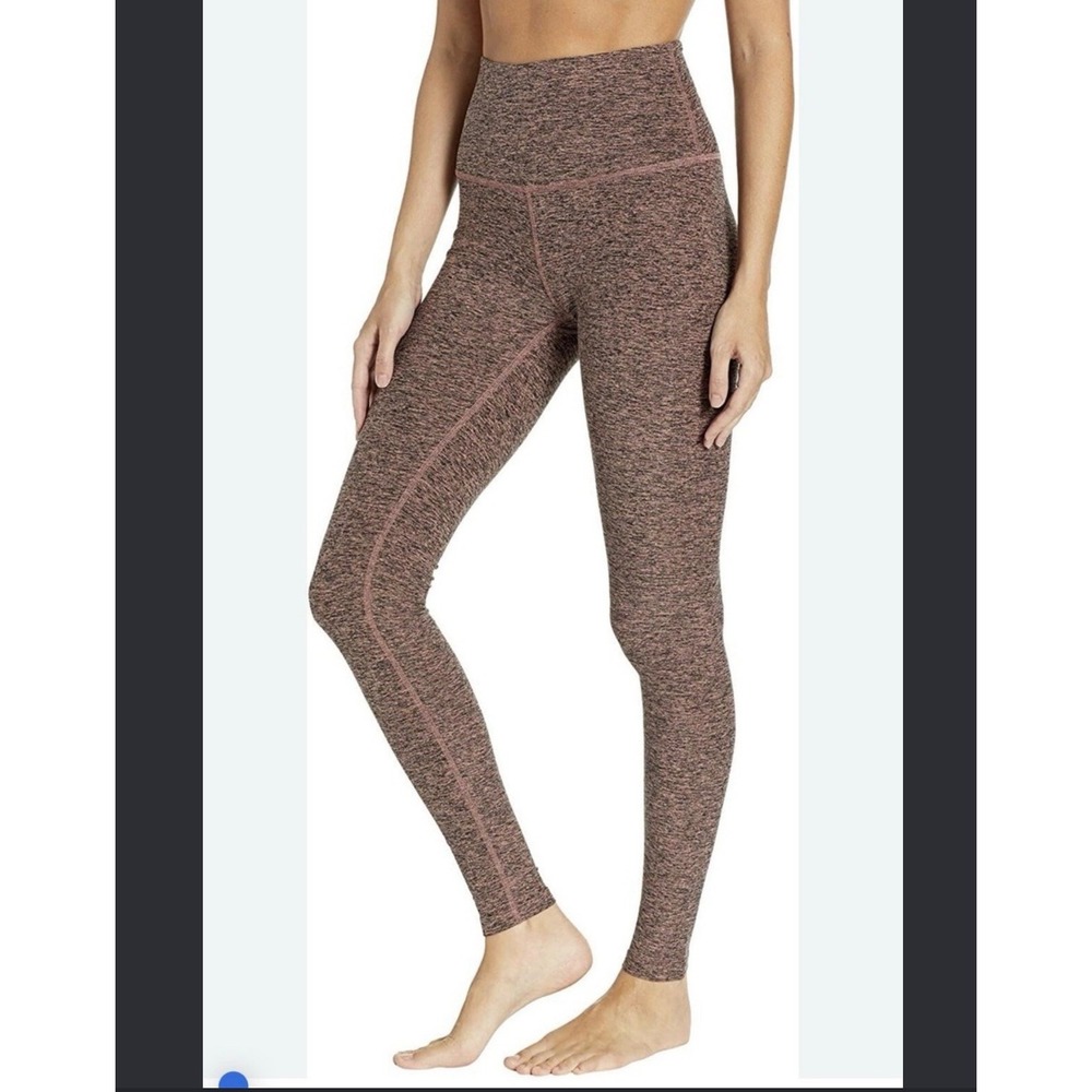 Beyond Yoga Space Dye High Waisted S Leggings Heathered Pink Black Full Length